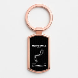 Monte Carlo Circuit Rose Gold Keyring