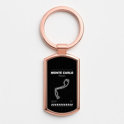 Monte Carlo Circuit Rose Gold Keyring
