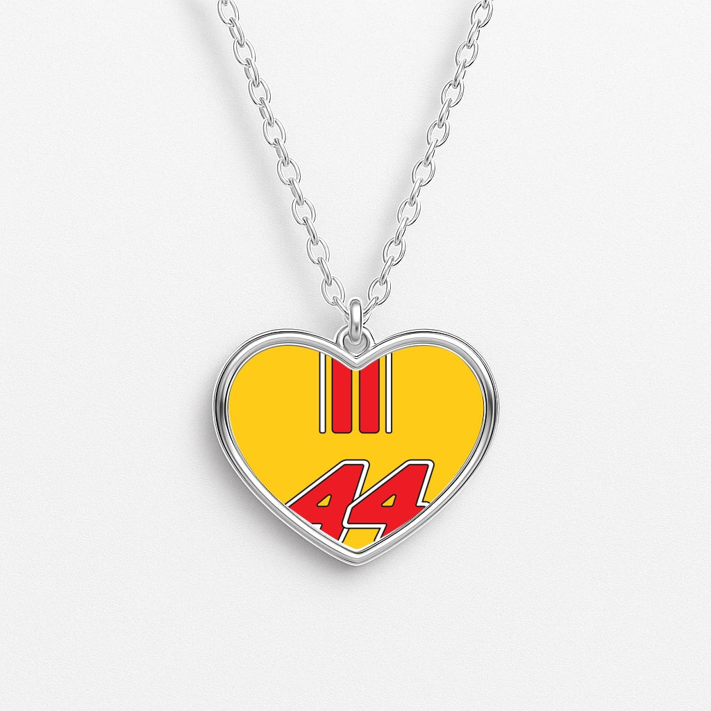 Retro Yellow And Red Hamilton Heart Necklace