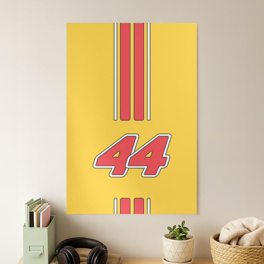 Retro Yellow And Red Hamilton Poster