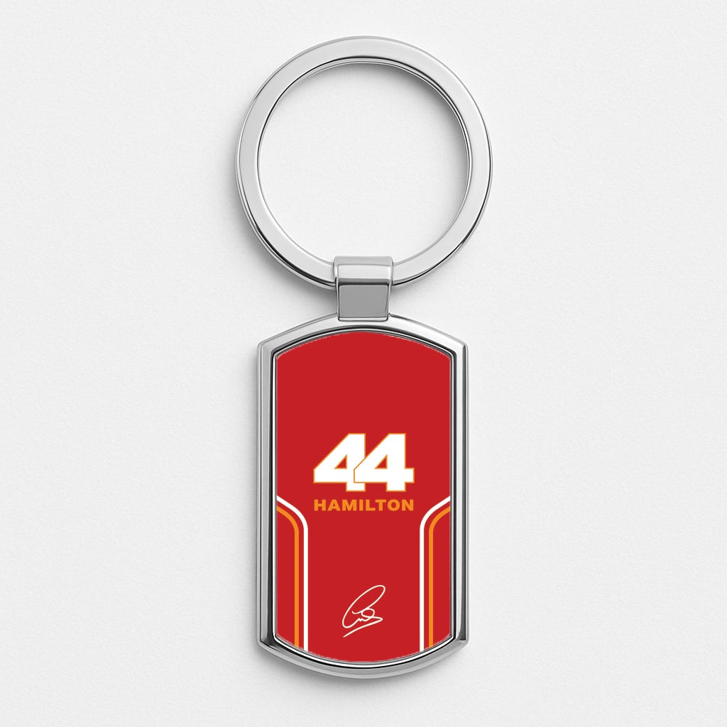 Stripes 44 Hamilton Silver Keyring