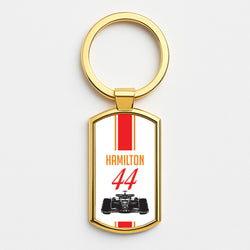 F1 Car Hamilton Gold Keyring