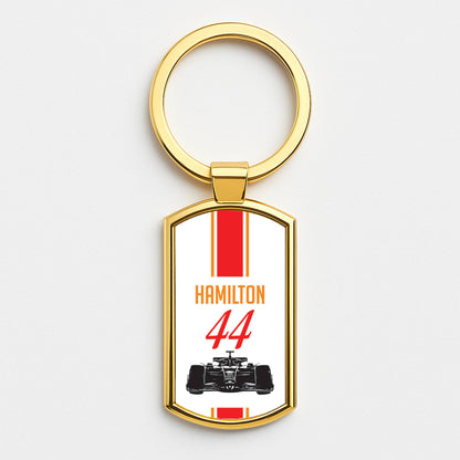 F1 Car Hamilton Gold Keyring