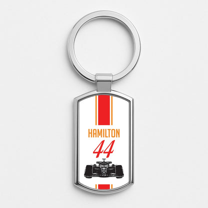 F1 Car Hamilton Silver Keyring