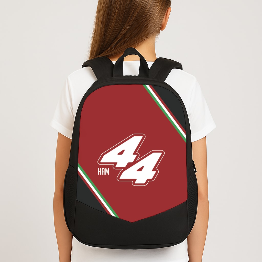 Dark Red Retro 44  Large School Bag