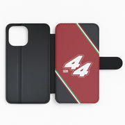 Dark Red Retro 44 Flip / Wallet Phone Case 2