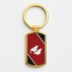 Dark Red Retro 44  Gold Keyring