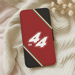 Dark Red Retro 44  Wallet Phone Case