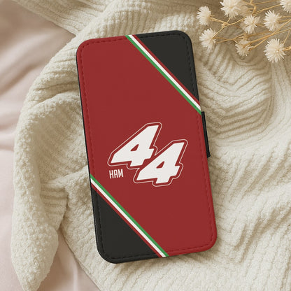 Dark Red Retro 44  Wallet Phone Case