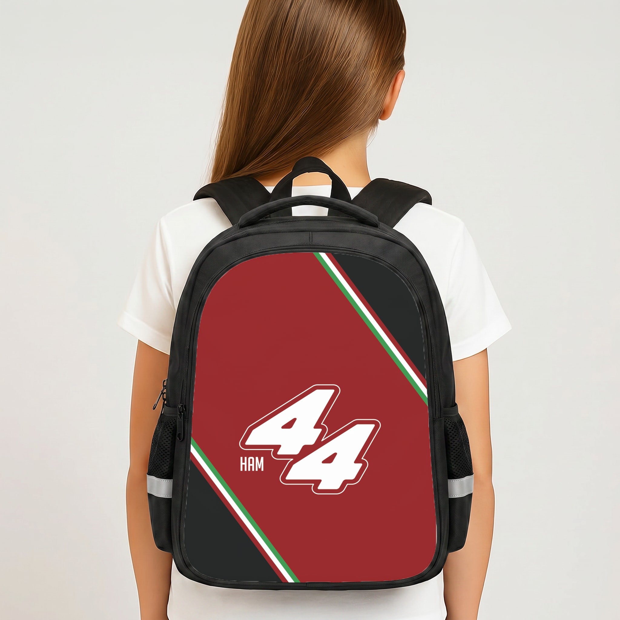 Dark Red Retro 44  Backpack