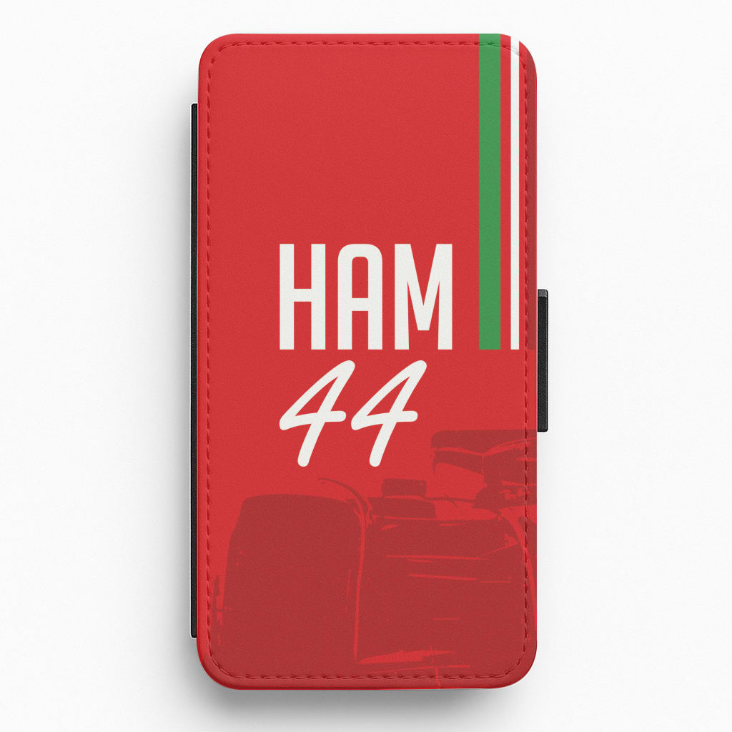 Dark Red Hamilton 44 Flip / Wallet Phone Case