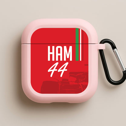 Dark Red Hamilton 44 Pink AirPods Case