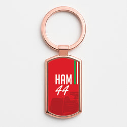 Dark Red Hamilton 44 Rose Gold Keyring