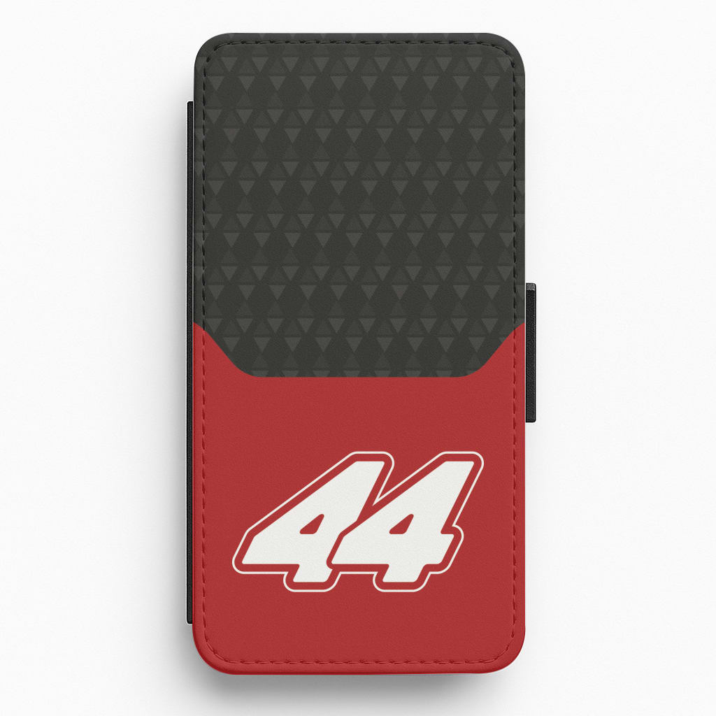 Red And Gray 44 Flip / Wallet Phone Case