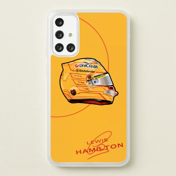 Lewis Hamilton Yellow Helmet Phone Case - Galaxy A71 / Standard