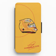 Hamilton Yellow Helmet Flip / Wallet Phone Case 1
