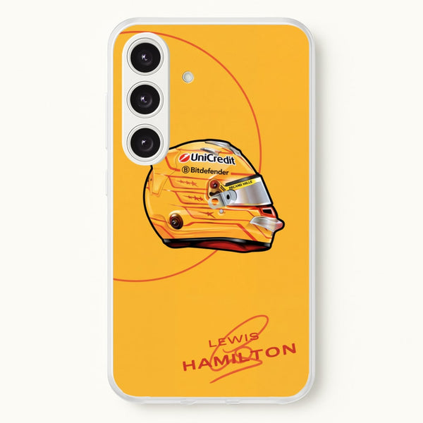 Lewis Hamilton Yellow Helmet Phone Case - Galaxy S24FE / Standard