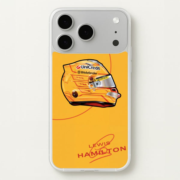 Lewis Hamilton Yellow Helmet Phone Case - iPhone 17 Pro / Standard