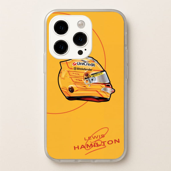Lewis Hamilton Yellow Helmet Phone Case - iPhone 15 Pro Max / Standard