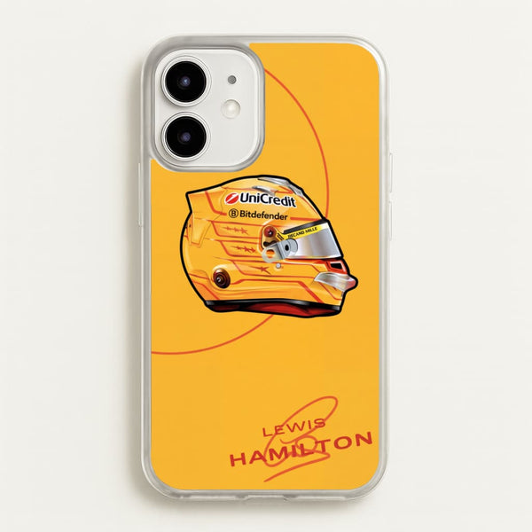 Lewis Hamilton Yellow Helmet Phone Case - iPhone 12 / 12 Pro / Standard