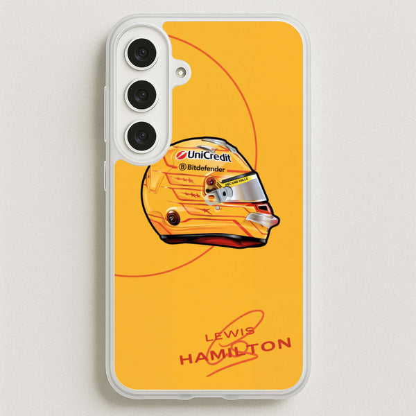 Lewis Hamilton Yellow Helmet Phone Case - Galaxy S25FE / Standard