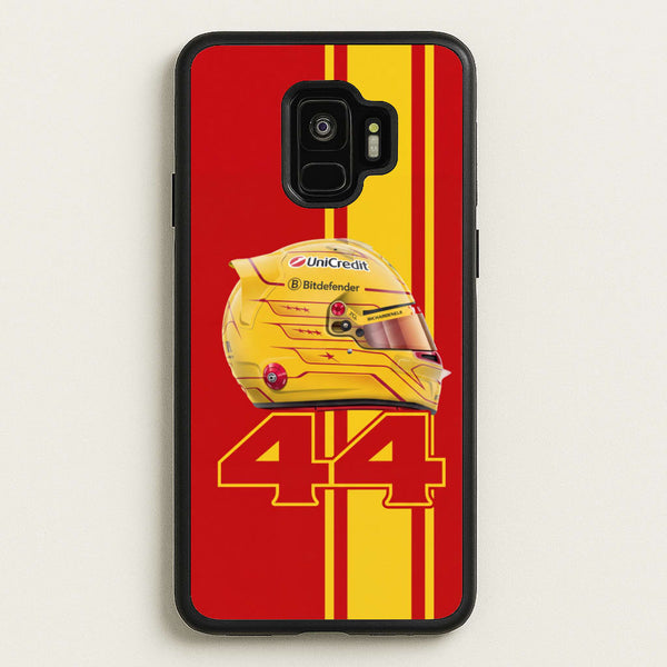 Red & Yellow 44 Helmet - Lewis Hamilton Phone Case - Galaxy S9 / Standard
