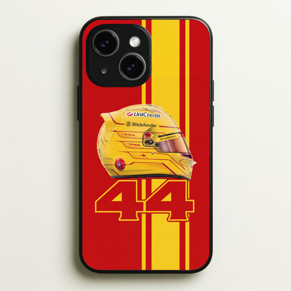 Red & Yellow 44 Helmet - Lewis Hamilton Phone Case - iPhone 14 / Standard