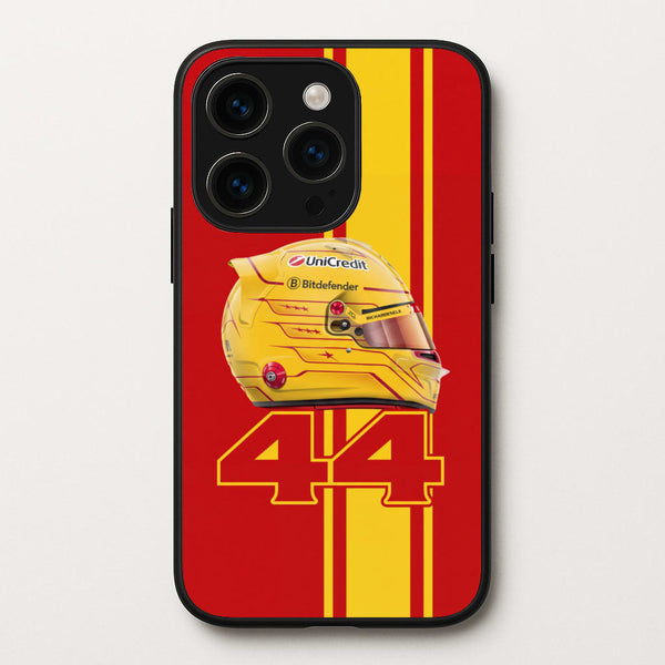 Red & Yellow 44 Helmet - Lewis Hamilton Phone Case - iPhone 15 Pro Max / Standard