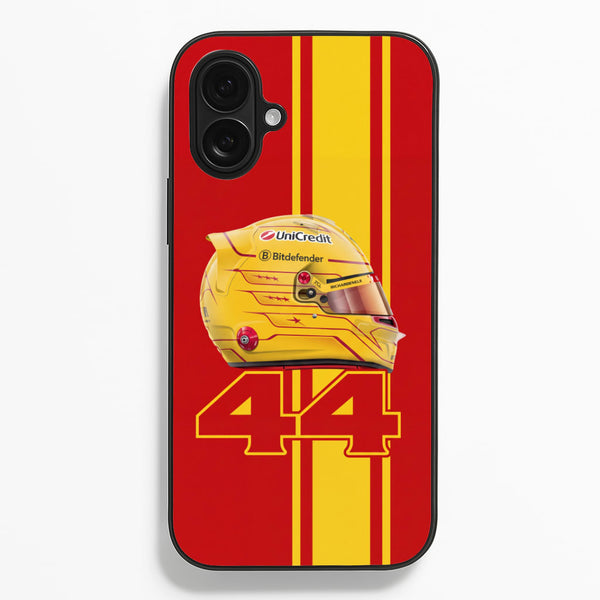 Red & Yellow 44 Helmet - Lewis Hamilton Phone Case - iPhone 16 Plus / Standard