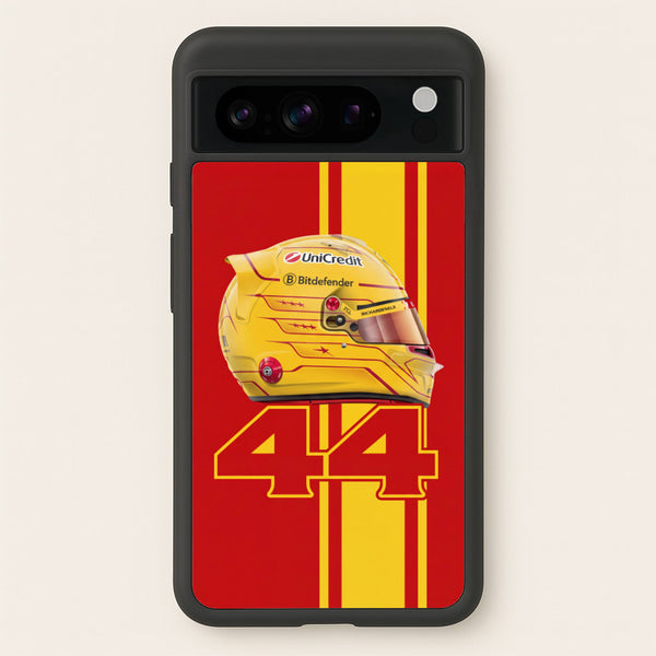 Red & Yellow 44 Helmet - Lewis Hamilton Phone Case - Google Pixel 8 Pro / Standard