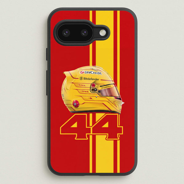 Red & Yellow 44 Helmet - Lewis Hamilton Phone Case - Google Pixel 9a / Standard