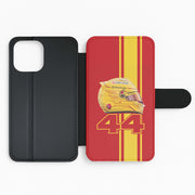 Red & Yellow 44 Helmet - Hamilton Flip / Wallet Phone Case 2