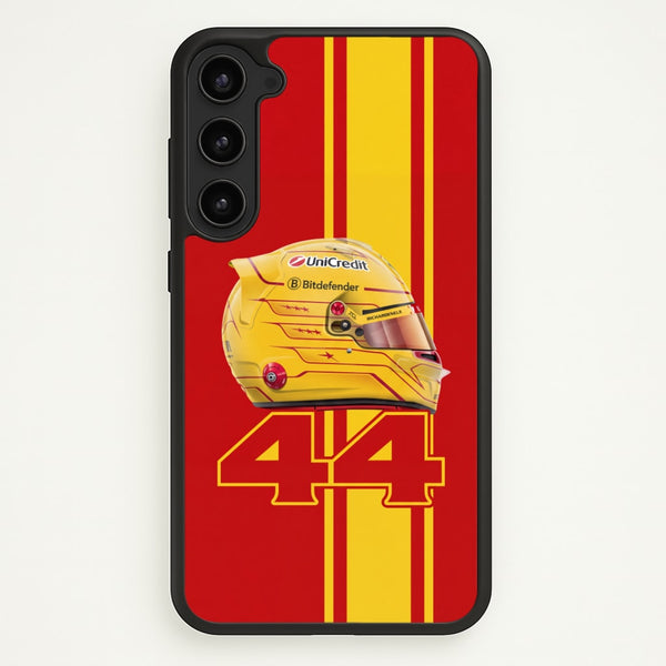 Red & Yellow 44 Helmet - Lewis Hamilton Phone Case - Galaxy S23 Plus / Standard