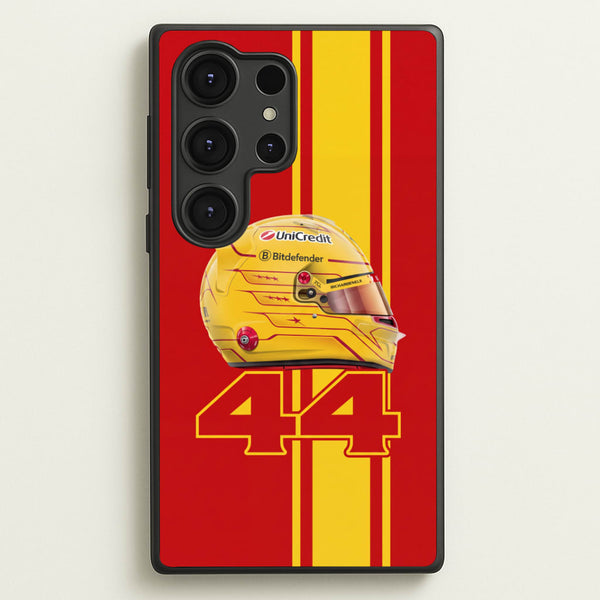 Red & Yellow 44 Helmet - Lewis Hamilton Phone Case - Galaxy S25 Ultra / Standard