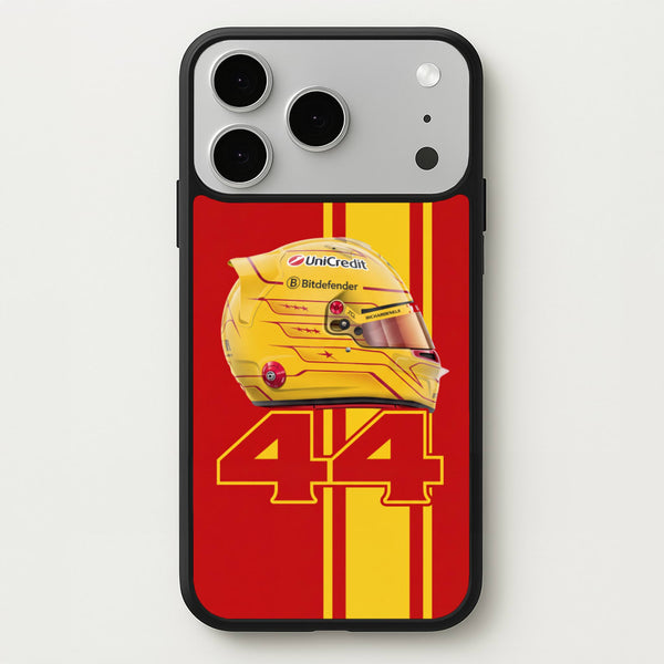 Red & Yellow 44 Helmet - Lewis Hamilton Phone Case - iPhone 17 Pro / Standard