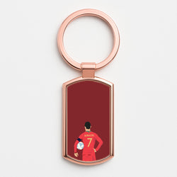 Ronaldo - Football Rose Gold Keyring