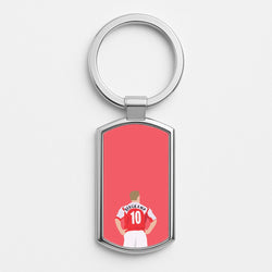 Bergkamp - Football Silver Keyring