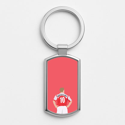 Bergkamp - Football Silver Keyring