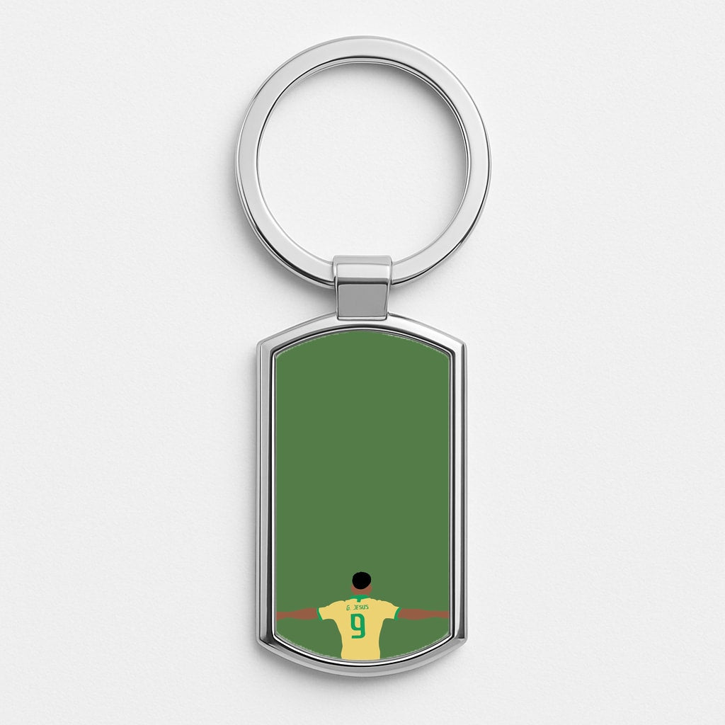 Jesus - Football Silver Keyring