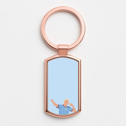 Haaland - Football Rose Gold Keyring