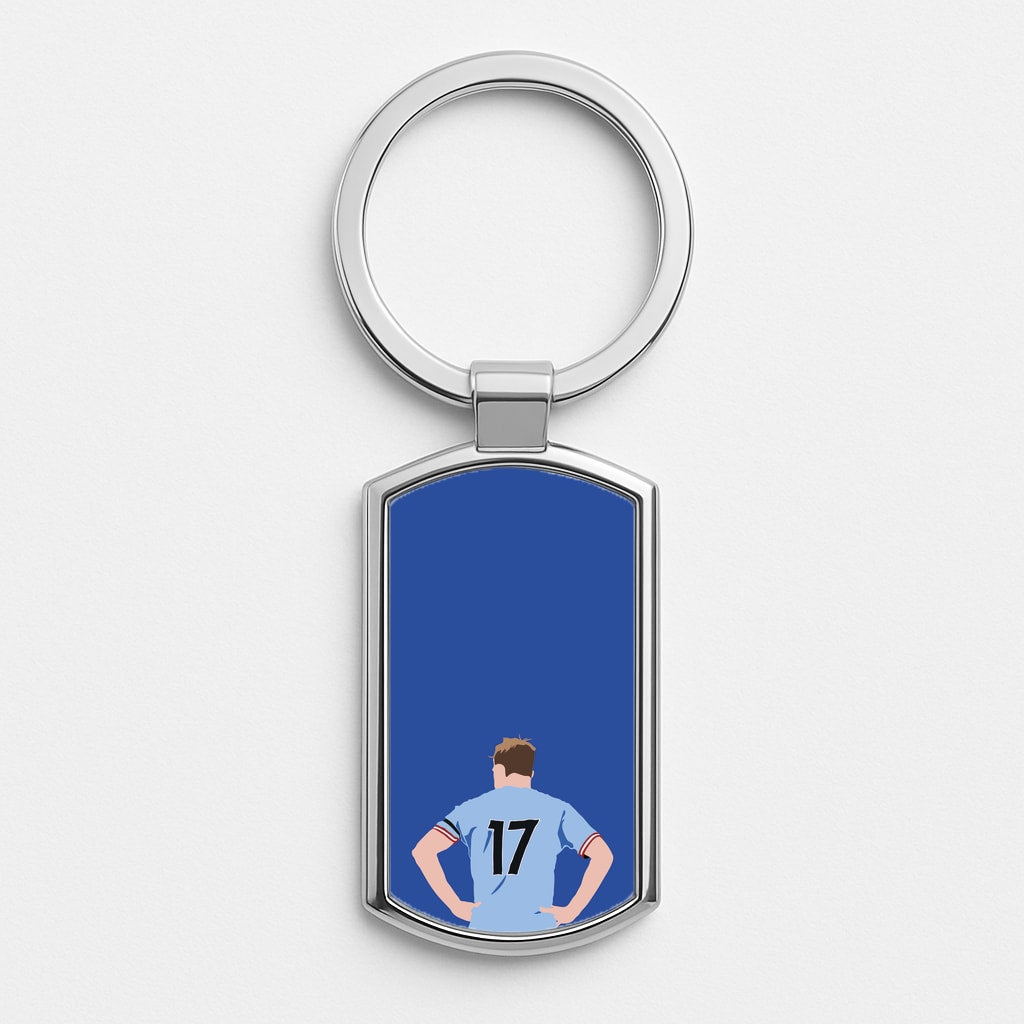De Bruyne - Football Silver Keyring