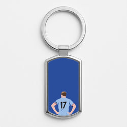 De Bruyne - Football Silver Keyring