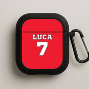 Red - Personalised Football   AirPods Case 1