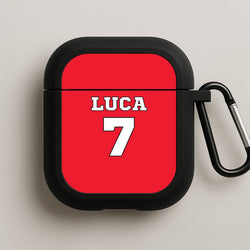 Red - Personalised Football   AirPods Case