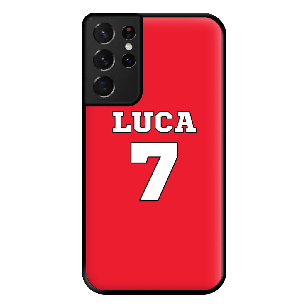 Red - Personalised Football Phone Case for Galaxy S21 Ultra