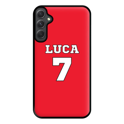 Red - Personalised Football Phone Case for Galaxy A34