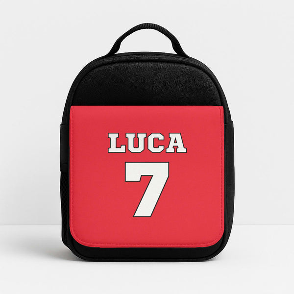 Red - Personalised Football   Insulated Lunchbox
