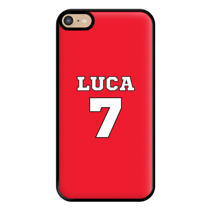 Red - Personalised Football Phone Case for iPhone 6 Plus / 7 Plus / 8 Plus