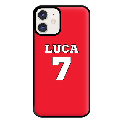 Red - Personalised Football Phone Case for iPhone 12 / 12 Pro