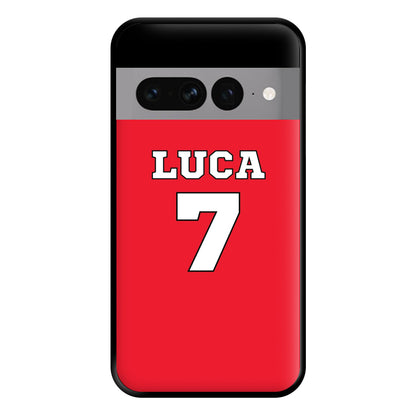 Red - Personalised Football Phone Case for Google Pixel 7 Pro